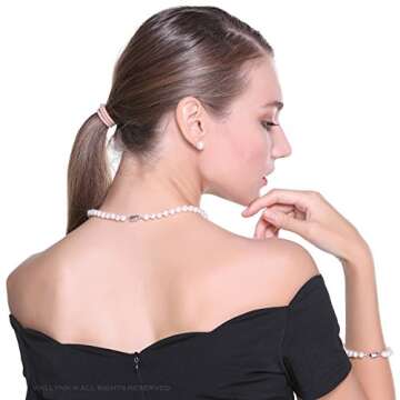 Freshwater Cultured Pearl Necklace Set Includes Stunning Bracelet and Stud Earrings Jewelry for Women - VIKI LYNN