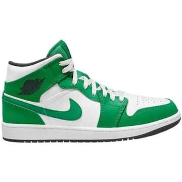 Jordan Nike Air 1 Mid Mens Lucky Green DQ8426 301 - Size 12,Lucky Green/Black-white