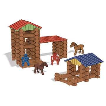 Lincoln Logs Centennial Edition Tin Amazon Exclusive-150+ Pieces-Real Wood-Ages 3+-Best Retro Building Gift Set for Boys/Girls-Creative Construction Engineering-Top Blocks Kit-Preschool Education Toy,Bronze