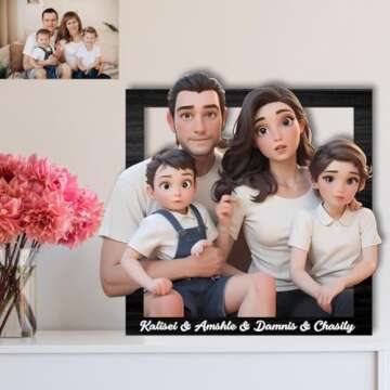 Custom Cartoon Style 3D Family Photo Frame Gift