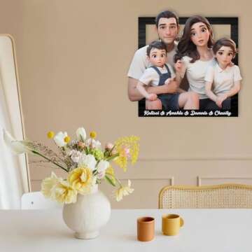 Custom Cartoon Style 3D Family Photo Frame Gift