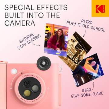 KODAK Smile+ 2-in-1 Instant Camera & Bluetooth Printer - Pink