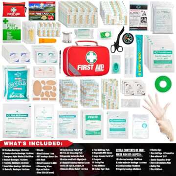 General Medi 2-in-1 First Aid Kit (215 Piece Set) + 43 Piece Mini First Aid Kit -Includes Ice(Cold) Pack, Moleskin Pad and Emergency Blanket for Travel, Home, Office, Car, Workplace