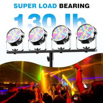 GZGDLJQ DJ Light Stand, T-Bar Tripod Stage Lights Stand Portable and Adjustable 49-114 Inch Heavy Duty DJ Lighting Stand for Stage, Bar, Par Light