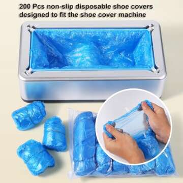 Shoe Covers Dispenser with 200pcs Shoe Cover Disposable Non Slip