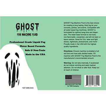 GHOST Fog Machine Fluid - High Density Fog Juice for Water Based Foggers (1 Quart) - Non-Toxic