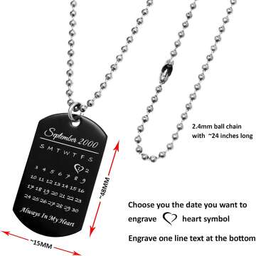 Personalized Calendar Date Pendant