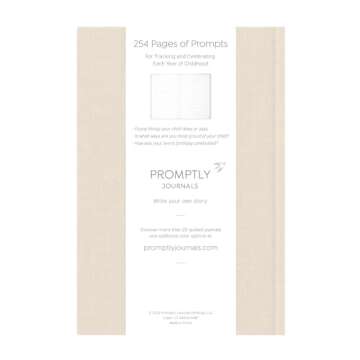 Promptly Journals, A Complete Childhood History: From Pregnancy to 18 Years Old (Sand, Tan, Linen) | Baby Book and Pregnancy Journal | Baby Memory Book