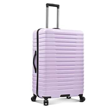 U.S. Traveler Boren Polycarbonate Hardside Rugged Travel Suitcase Luggage with 8 Spinner Wheels, Aluminum Handle, Lavender, Checked-Large 30-Inch