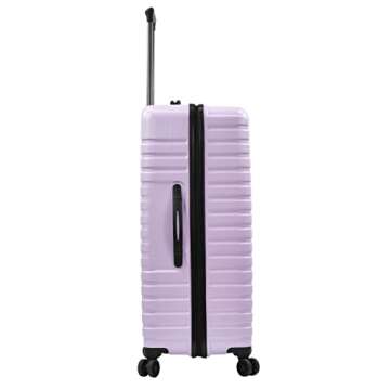 U.S. Traveler Boren Polycarbonate Hardside Rugged Travel Suitcase Luggage with 8 Spinner Wheels, Aluminum Handle, Lavender, Checked-Large 30-Inch