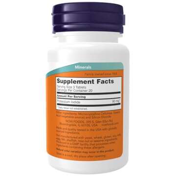 NOW Foods Supplements, Potassium Iodide 30 mg, Non-GMO Project Verified, Dietary Supplement, 60 Tablets