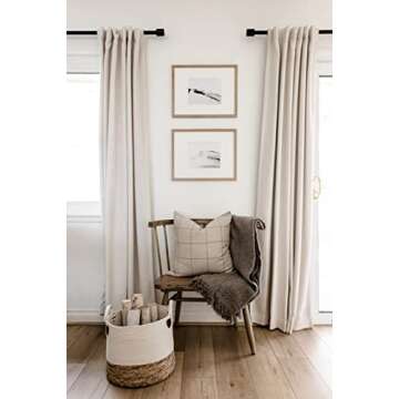 Stylish Blackout Linen Curtains - 2 Panels, 96 inches