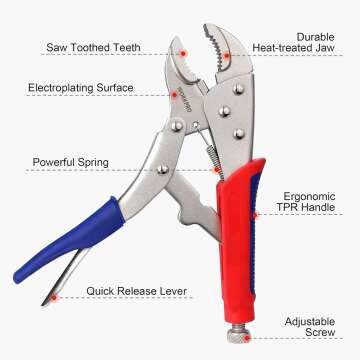 Unlock Precision with WORKPRO 3-Piece Locking Pliers Set 🔒