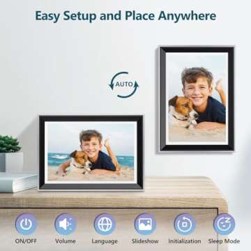 Atatat 10.1 Inch WiFi Digital Photo Frame, Electronic Smart Picture Frame with IPS Touch Screen, Internal 32GB Storage & Multi-User Binding, Easy Set Up and Instantly Photo Upload via APP or EMAIL