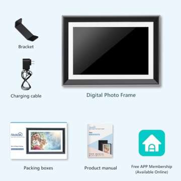 Atatat 10.1 Inch WiFi Digital Photo Frame, Electronic Smart Picture Frame with IPS Touch Screen, Internal 32GB Storage & Multi-User Binding, Easy Set Up and Instantly Photo Upload via APP or EMAIL