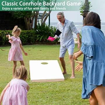 ApudArmis 3x2Ft Wooden Cornhole Boards Set, Classic Cornhole Outdoor Games Set with 8 Cornhole Bean Bags and Carrying Case - Tailgating BBQ’s Camp Lawn Yard Beach Game for Teens Adults Family