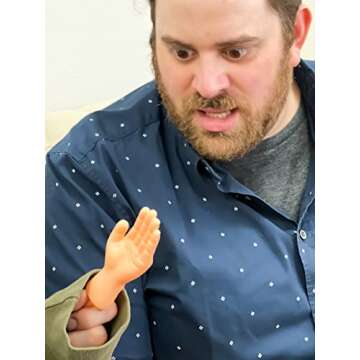 DR DINGUS Tiny Hands (1 Pair) - Original Mini Little Hand Stick Puppet - Make Anyone Laugh - Pocket Sized Hilarity and Big Laughs - TikTok Famous - Friend & Family Fun