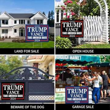 WENWELL Trump Vance 2024 Yard Signs 2-Pack – Double-Sided,Waterproof,UV Resistant,12x18 Inchs with Metal H-Stakes – Donald Trump JD Vavce Campaign Rally Placard Outdoor Lawn Decoration