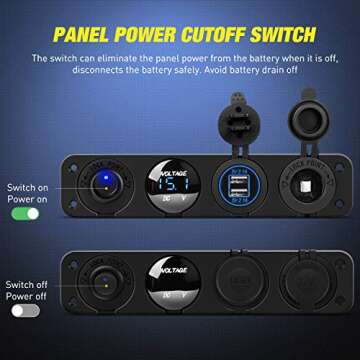 Nilight 4-in-1 Charger Socket Panel for Vehicles