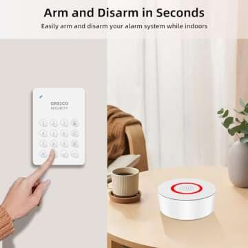 GRSICO Wireless Home Alarm System 15-Piece Kit, WiFi Alarm System for Home Security with Phone APP Alert