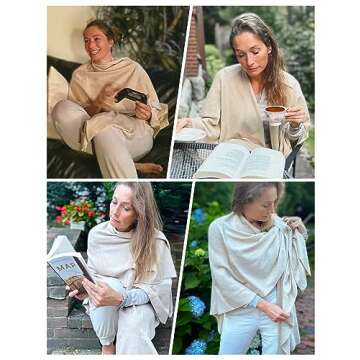 PULI Women's Cross Front Poncho Sweater - Elegant Wrap