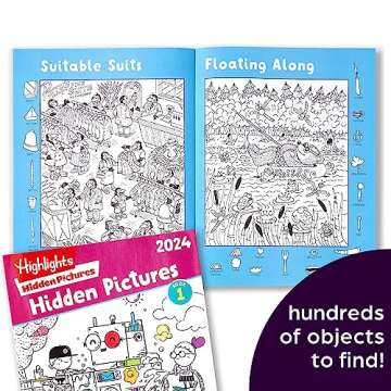 Highlights Hidden Pictures 2024 Activity Books for Kids Ages 6 and Up, 4-Book Set of Travel-Friendly Screen Free Seek and Find Fun, Books Double as Coloring Books