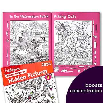 Highlights Hidden Pictures 2024 Activity Books for Kids Ages 6 and Up, 4-Book Set of Travel-Friendly Screen Free Seek and Find Fun, Books Double as Coloring Books