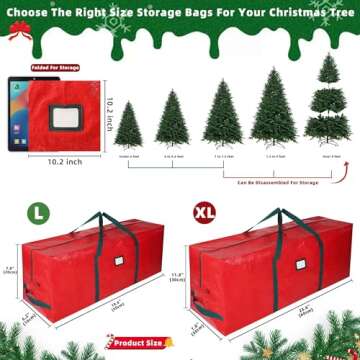 Christmas Tree Storage Bags for 7.5 Ft Trees