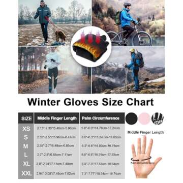 RIGWARL Upgraded Gloves for Cold Weather Waterproof, Winter Gloves for Men Women with Touch Screen, Early Spring and Late Fall Drving Gloves for Runing Walking Skiing Snow(Black,L)