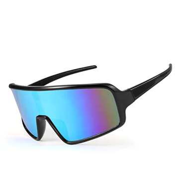 WANWAN Men and Women's Sunglasses, Cycling Sports Glasses 80s Baseball Glasses for Youth Kids Teens