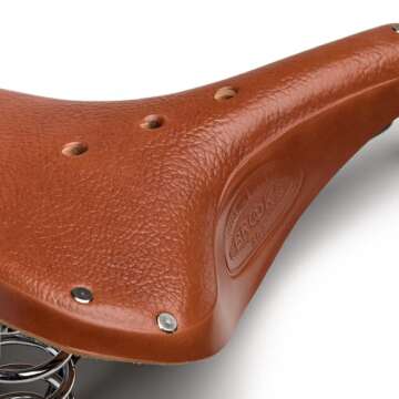 Brooks England B67 Short Honey, Leather Bike Saddle With Suspension Springs