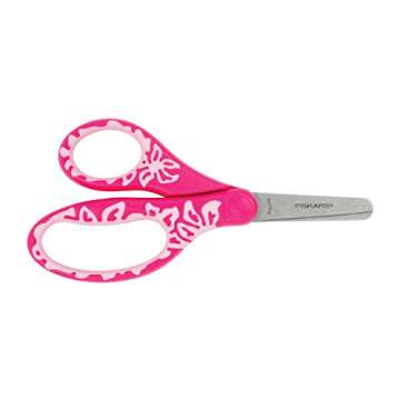 Fiskars 5" SoftGrip Blunt-Tip Scissors for Kids 4-7 - Scissors for School or Crafting - Back to School Supplies - Color May Vary