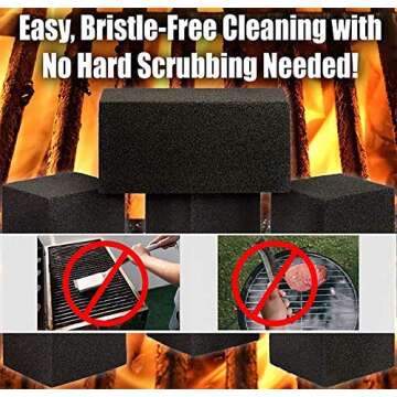 Heavy Duty Grill Cleaning Brick 1 Pack. Commercial Grade Pumice Stone Tool Cleans & Sanitizes Restaurant Flat Top Grills or Griddles. Remove Grease Stains and Dirt Without Harsh Chemicals or Abrasives