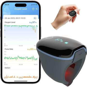 Wellue O2Ring - Smart Bluetooth Pulse Oximeter with Vibration Alert