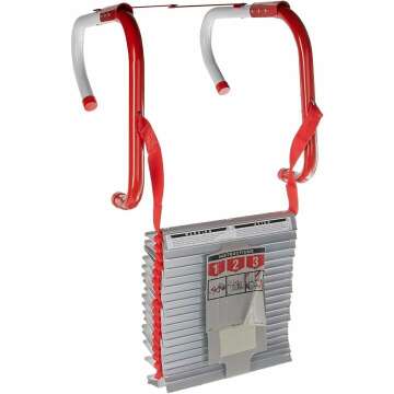 Kidde Fire Escape Ladder, 3-Story Rope Ladder, Extends to 25-Feet, Anti-Slip Rungs