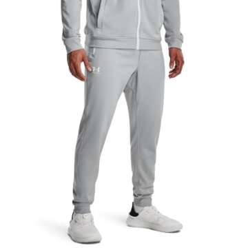 Under Armour Men's Sportstyle Tricot Joggers, Gray/White, X-Small