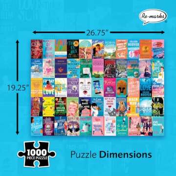 Re-marks Romance Novels Collage Puzzle, 1,000-Piece Literary Jigsaw Puzzle for All Ages