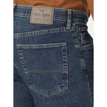 Wrangler Authentics Men's Regular Fit Comfort Flex Waist Jean, Dark Stonewash, 36W x 32L