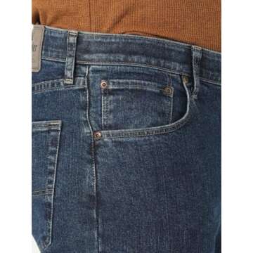 Wrangler Authentics Men's Regular Fit Comfort Flex Waist Jean, Dark Stonewash, 36W x 32L