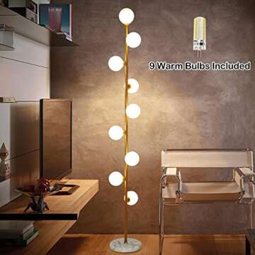 Hsyile Lighting KU300198 Cozy Elegant Modern Creative Floor Lamp for Living Room,Bedroom,Office,9 Lights