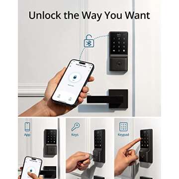 eufy Security Smart Lock C210, Keyless Entry Door Lock, Built-in WiFi Deadbolt, Smart Door Lock, No Bridge Required, Easy Installation, Touchscreen Keypad, App Remote Control, 4 AA Batteries Included