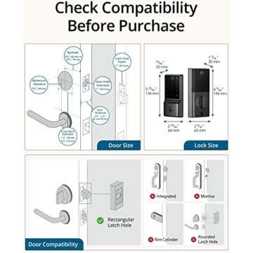 eufy Security Smart Lock C210, Keyless Entry Door Lock, Built-in WiFi Deadbolt, Smart Door Lock, No Bridge Required, Easy Installation, Touchscreen Keypad, App Remote Control, 4 AA Batteries Included