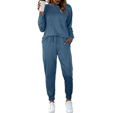 Bofell Women's Blue Sweatsuits – 2023 Workout Fashion