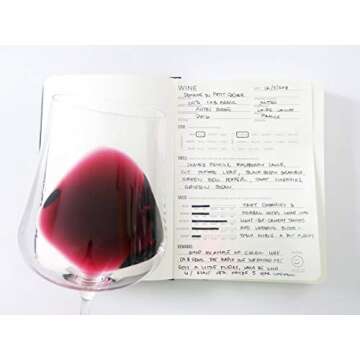 Wine Folly Wine Journal Guided Wine Tasting Notes (5" x 7" B6 Notebook) - Features 4 Step Tasting Method, Wine Color Reference Card, and Page Marker (Black)