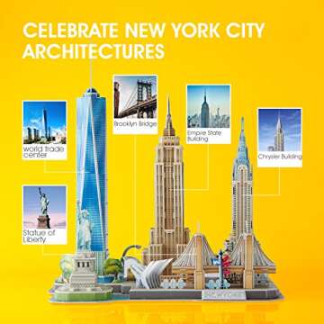 3D Puzzles for Kids Ages 8-10 Arts Crafts for Kids Ages 8-12 New York Cityline 3D Architecture Crafts for Girls Ages 8-12, Toys Gifts for 8 Year Old Girls Gifts for 10 Year Old Girl Building Model