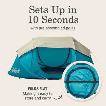 Fast Setup Coleman Pop-Up Tent for 2-4 Campers