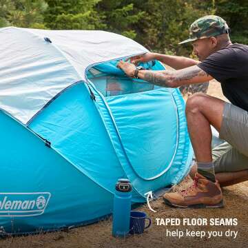 Fast Setup Coleman Pop-Up Tent for 2-4 Campers