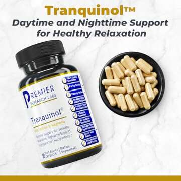 Premier Research Labs Tranquinol | Natural Sleep Aid Supplement for Deep Sleep Support and Calm Mind | Magnesium, Turmeric, Lemon Balm & Saffron Extract - Pure Vegan - 90 Plant-Source Capsules