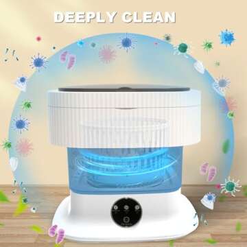 Portable Washing Machine, 16L Small Tiny Laundry Washer with Spin Dry, Mini Foldable Lavadora Portatil for Baby Clothes, Underwear, Socks or Small ltems, Apartments, Travel, Dorm