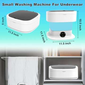 Portable Washing Machine, 16L Small Tiny Laundry Washer with Spin Dry, Mini Foldable Lavadora Portatil for Baby Clothes, Underwear, Socks or Small ltems, Apartments, Travel, Dorm